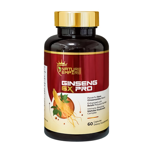 Nature Empire Ginseng 6X Pro - 16 Rare Ginsenosides & Reishi Mushroom Complex, Immune Support Supplement with Maitake Beta-Glucans, Herbal Energy Booster, 60 Vegetarian Capsules